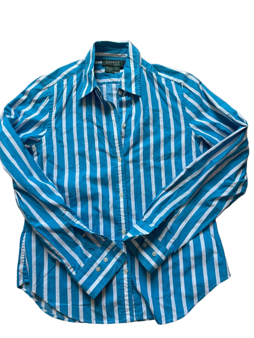 Lauren Ralph Lauren striped cotton button up shirt sz S